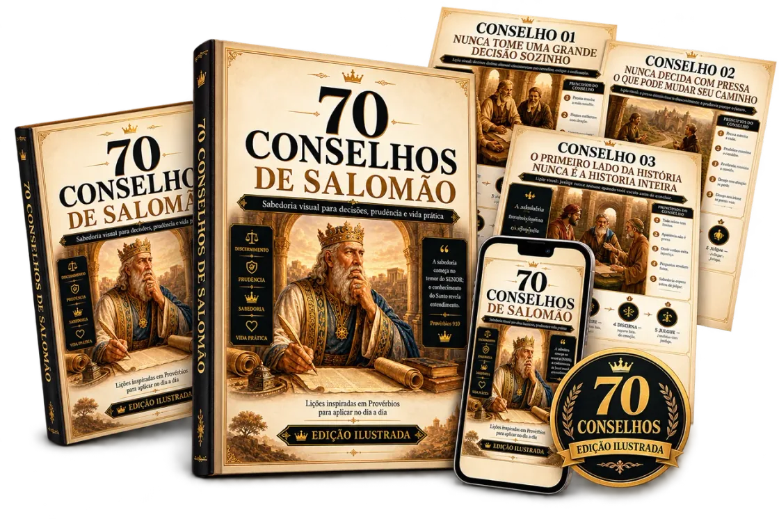 Livro dos 70 Conselhos de Salomão com celular, páginas dos mapas e selo Edição Ilustrada